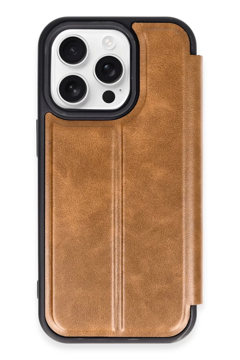 Apple iPhone 14 Pro Max Uyumlu Kılıf Flip Cover - Taba
