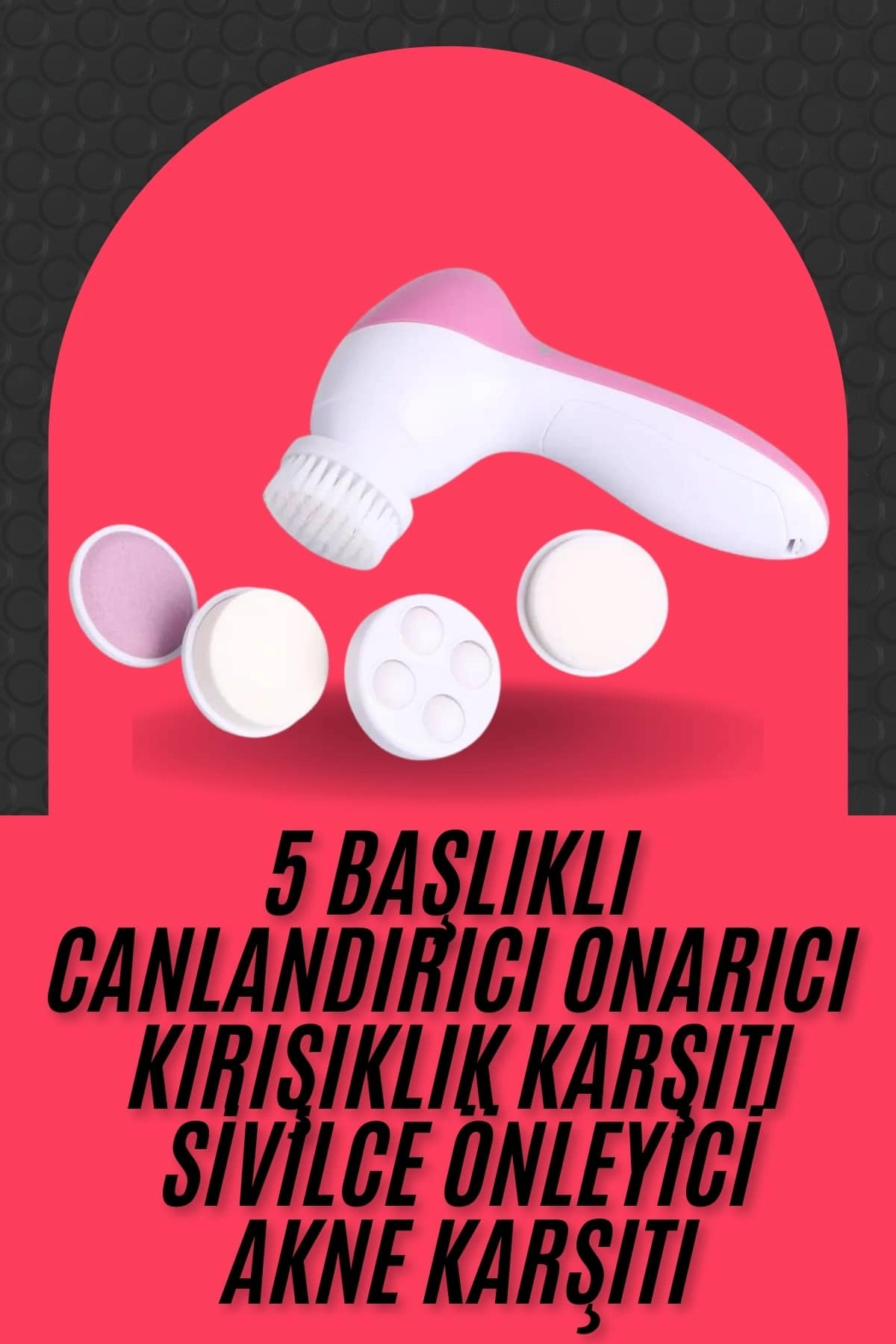 Etkili Yüz Masaj Aleti 5 Başlıklı Akne Önleyici