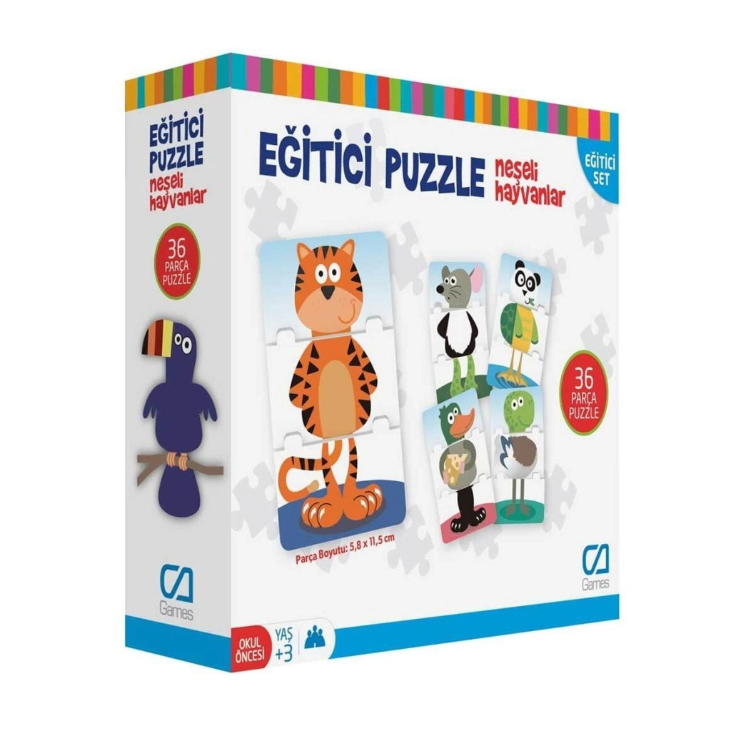 Eğitici Puzzle Neşeli Hayvanlar 1 Adet