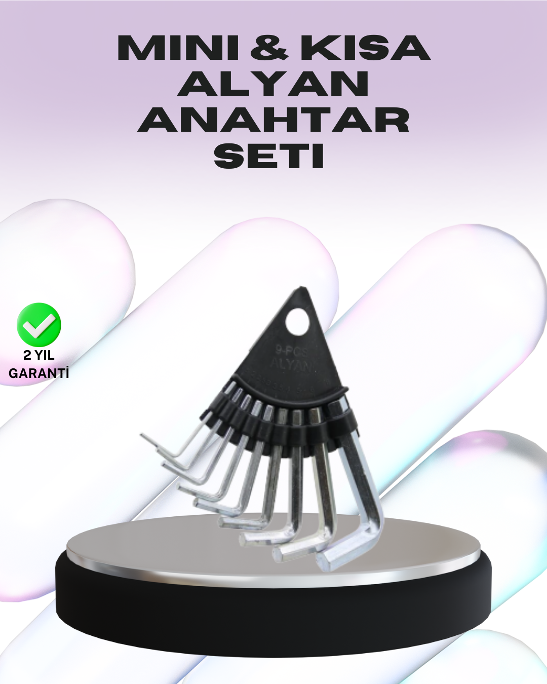 9 Parça Alyan Anahtar Seti Farklı Metrik Ölçü Pratik Taşıma