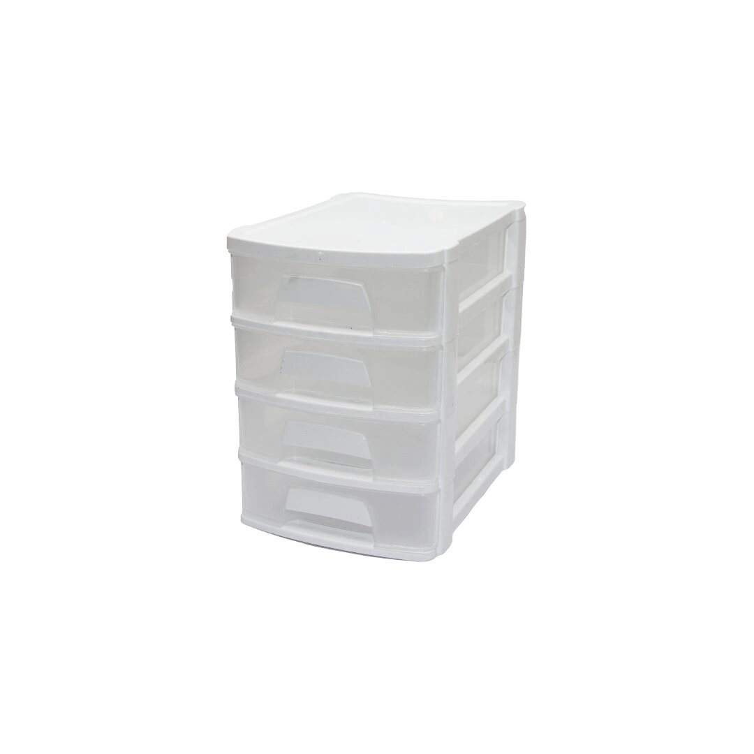 Pratik 4 Katlı Çekmece 16.5x21.5x24cm Beyaz veya Siyah