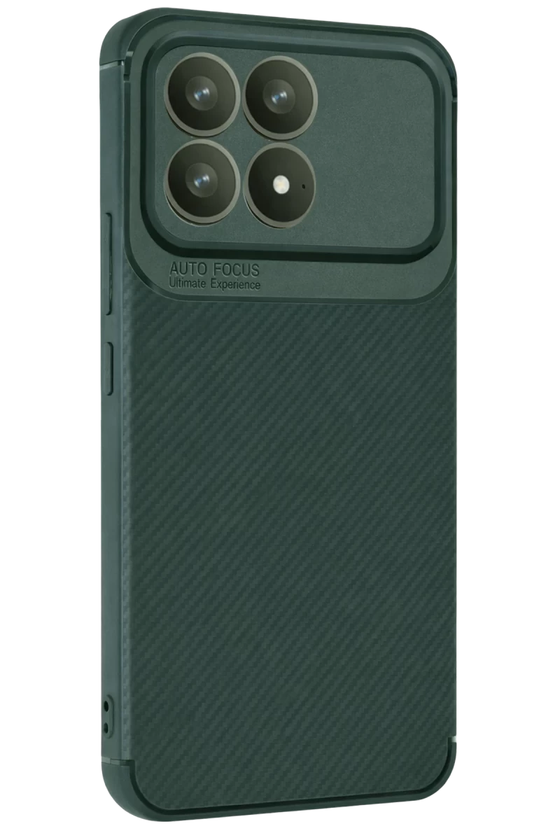 Xiaomi Poco F8 Pro Uyumlu Auto Focus Karbon Kapak - Koyu Yeşil