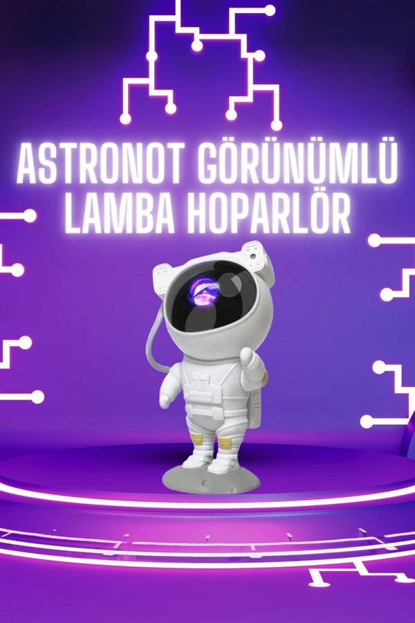 Bluetooth Hoparlör ve Kumandalı Lamba Astronot Şeklinde