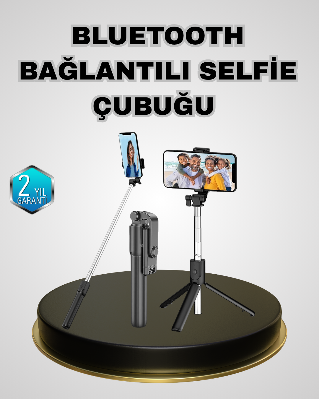Bluetooth Selfie Çubuğu – Kablosuz, Hafif ve Yüksek Çözünürlüklü Çekim İçin