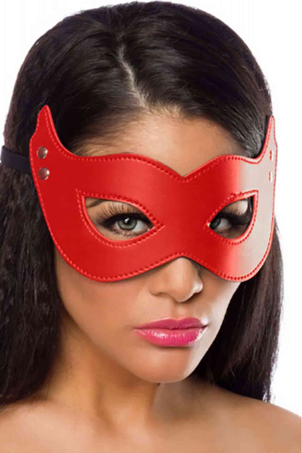 LAmore Lamore Kırmızı Deri Maske