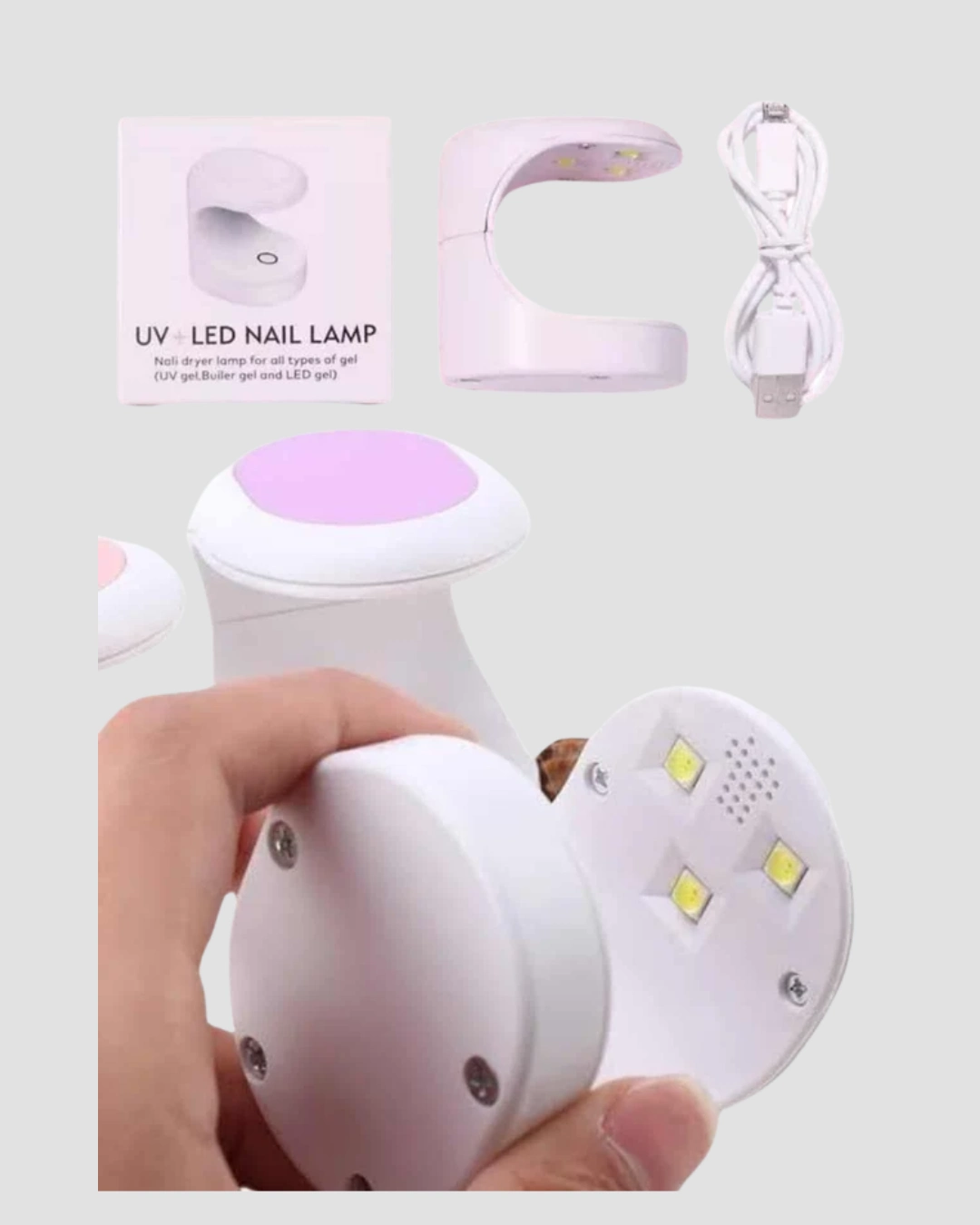 Taşınabilir UVLED Tırnak Kurutucu 3 Adet UV Işık ile Seyahat İçin