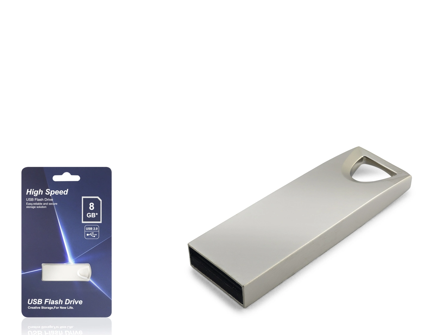 Kompakt Metal Gövde 8 Gb USB 2.0 Flash Bellek