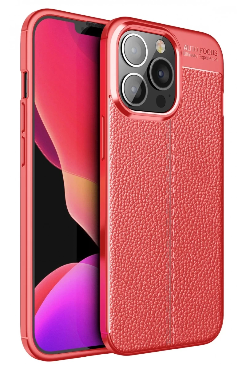 Apple iPhone 13 Pro Max Uyumlu Kılıf Auto Focus Kapak - Kırmızı