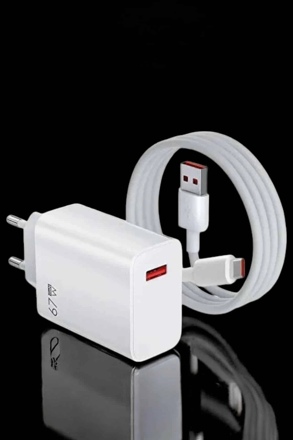 67W Turbo Hızlı Şarj Aleti Type-C Uyumlu Adaptör ve Kablo