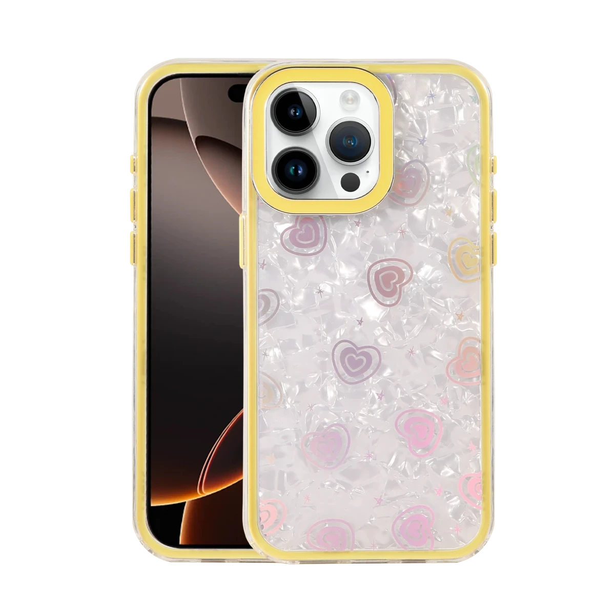 Apple iPhone 15 Pro Lumi Desenli Kapak - Sarı