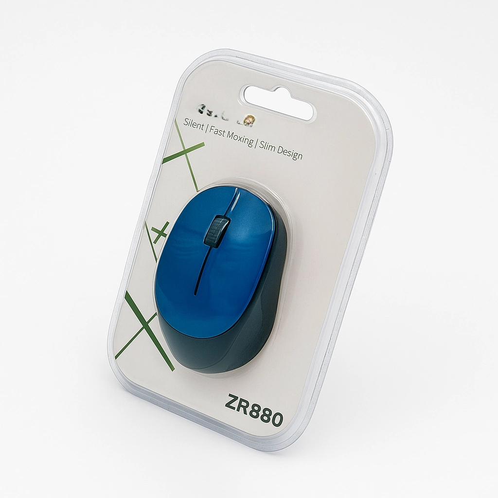 Ergonomik Mavi Kablosuz Mouse 2.4 Ghz Ofis Kullanımı