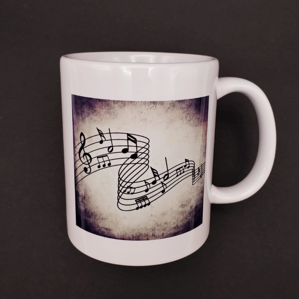 Temalı Seramik Kupa Bardak 8x10 cm (Müzik Model)