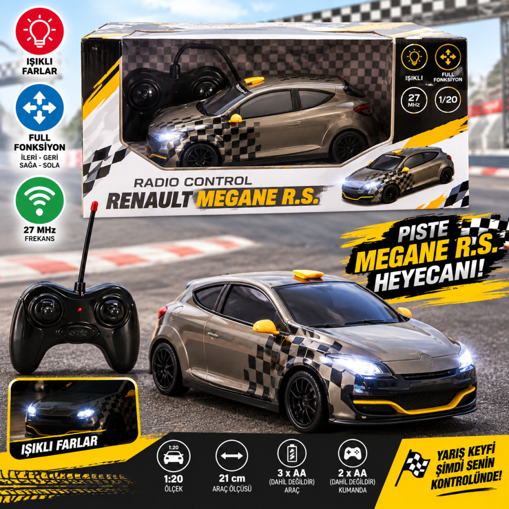 1:20 Renault Megane R.S. Işıklı Uzaktan Kumandalı Araba