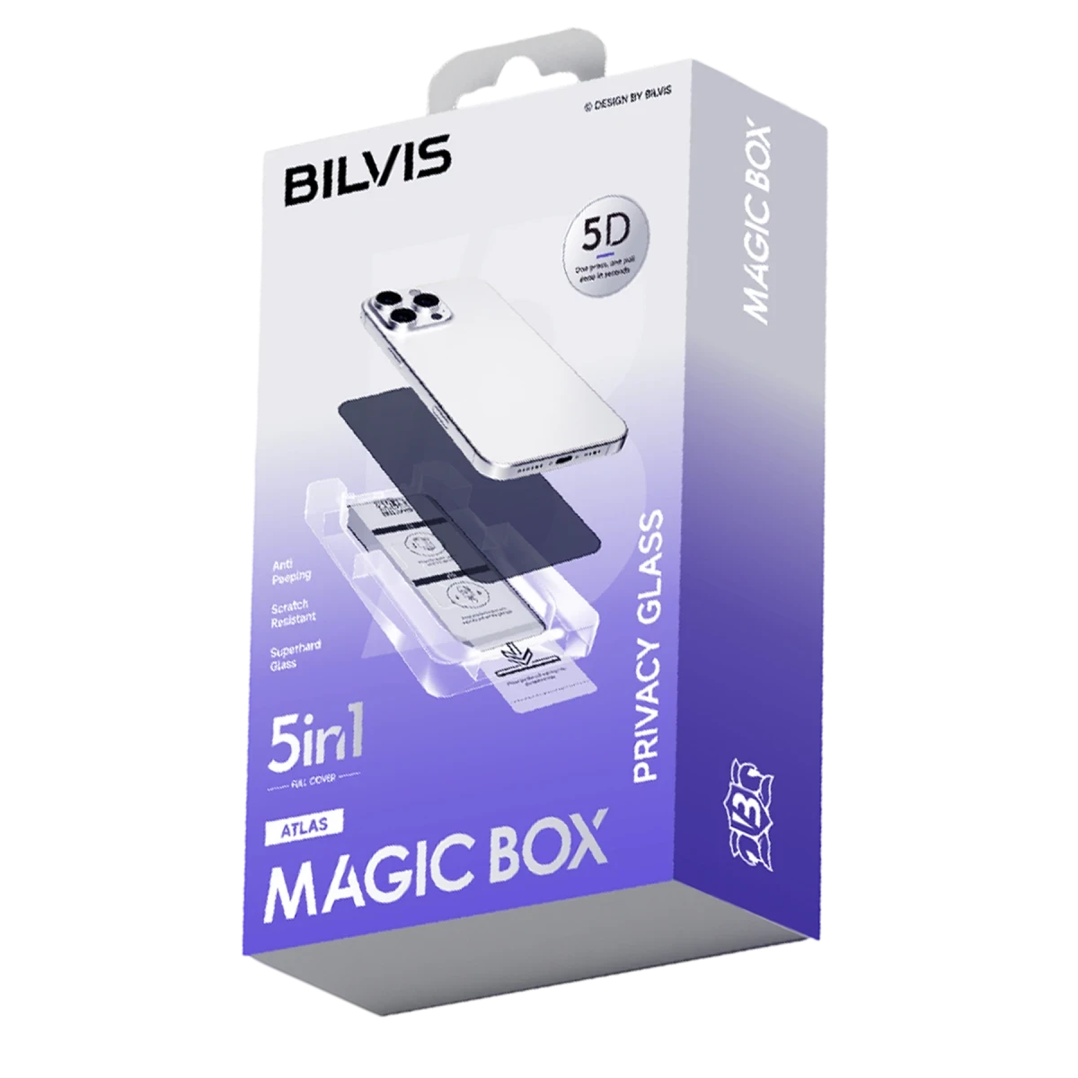 Apple iPhone 17 Air Bilvis 5in1 5D Magic Hayalet Cam Ekran Koruyucu - Siyah