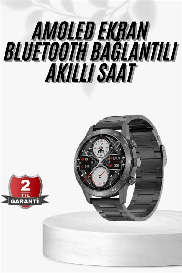 Akıllı Saat Çelik Kordon Bluetooth Uyumlu iOS Android