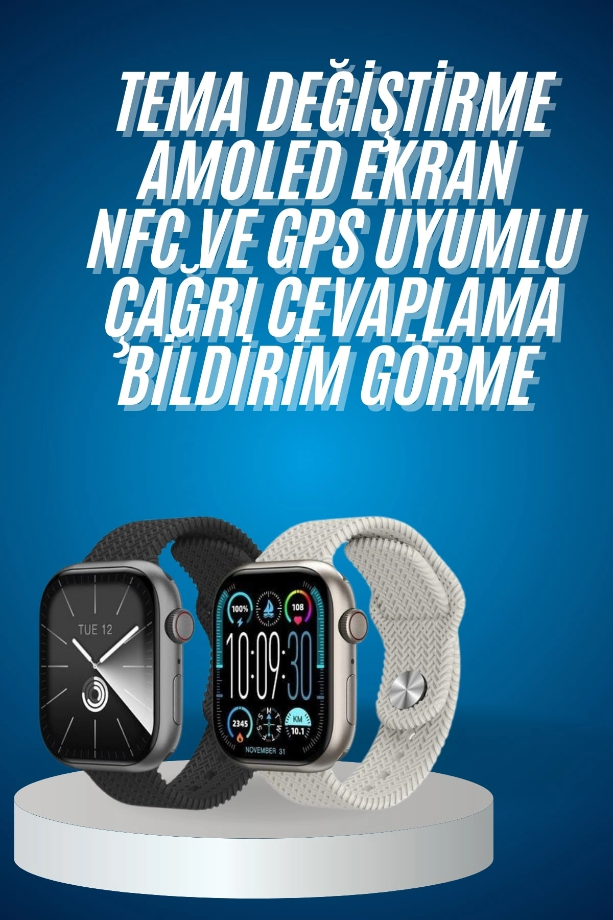 Amoled Ekran Akıllı Kol Saati Android ve iOS Uyumlu