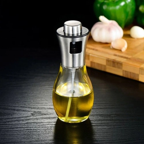 Şık Cam Sprey Yağdanlık 100 ml Paslanmaz Çelik Başlıklı