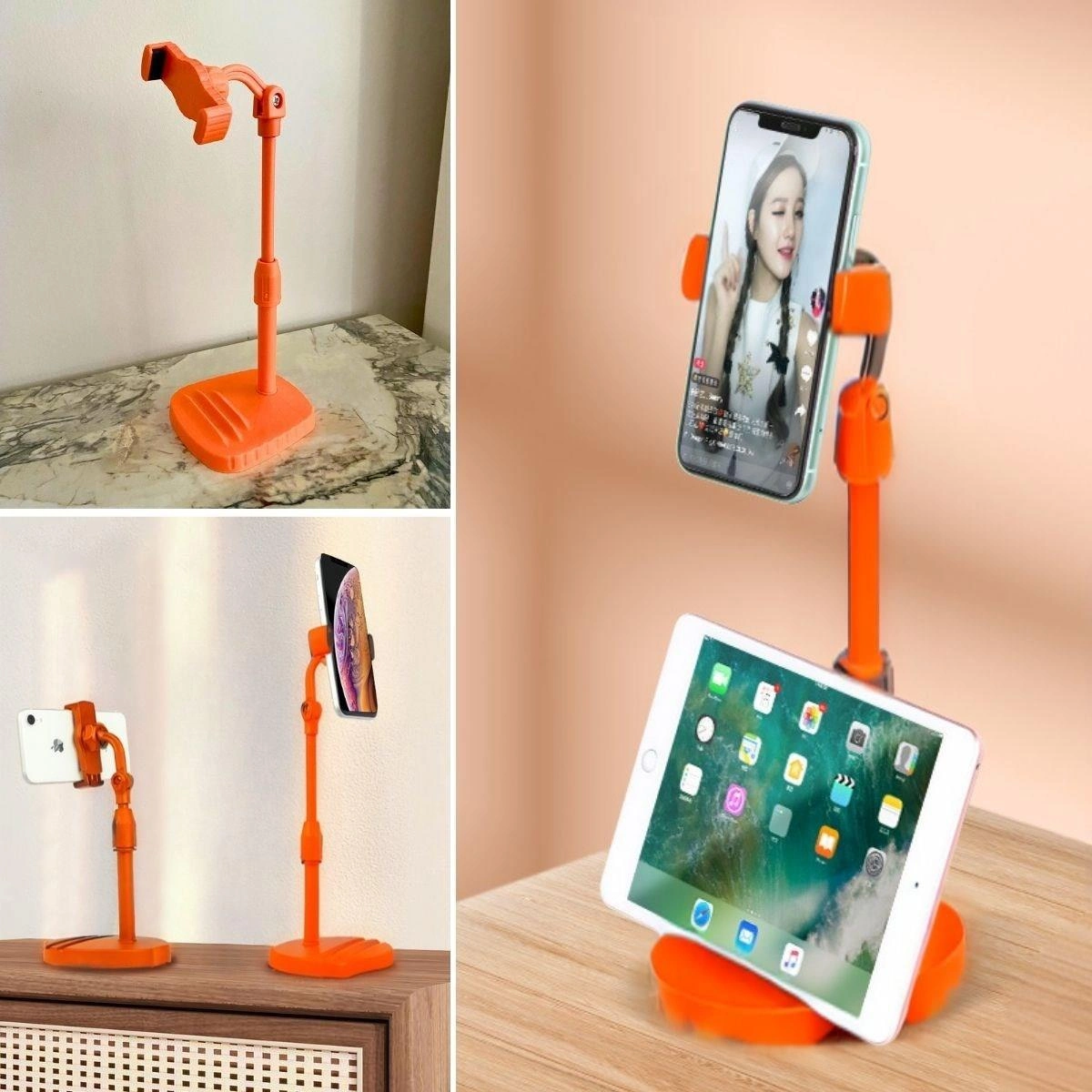 Şık Turuncu Telefon ve Tablet Tutucu Aparat