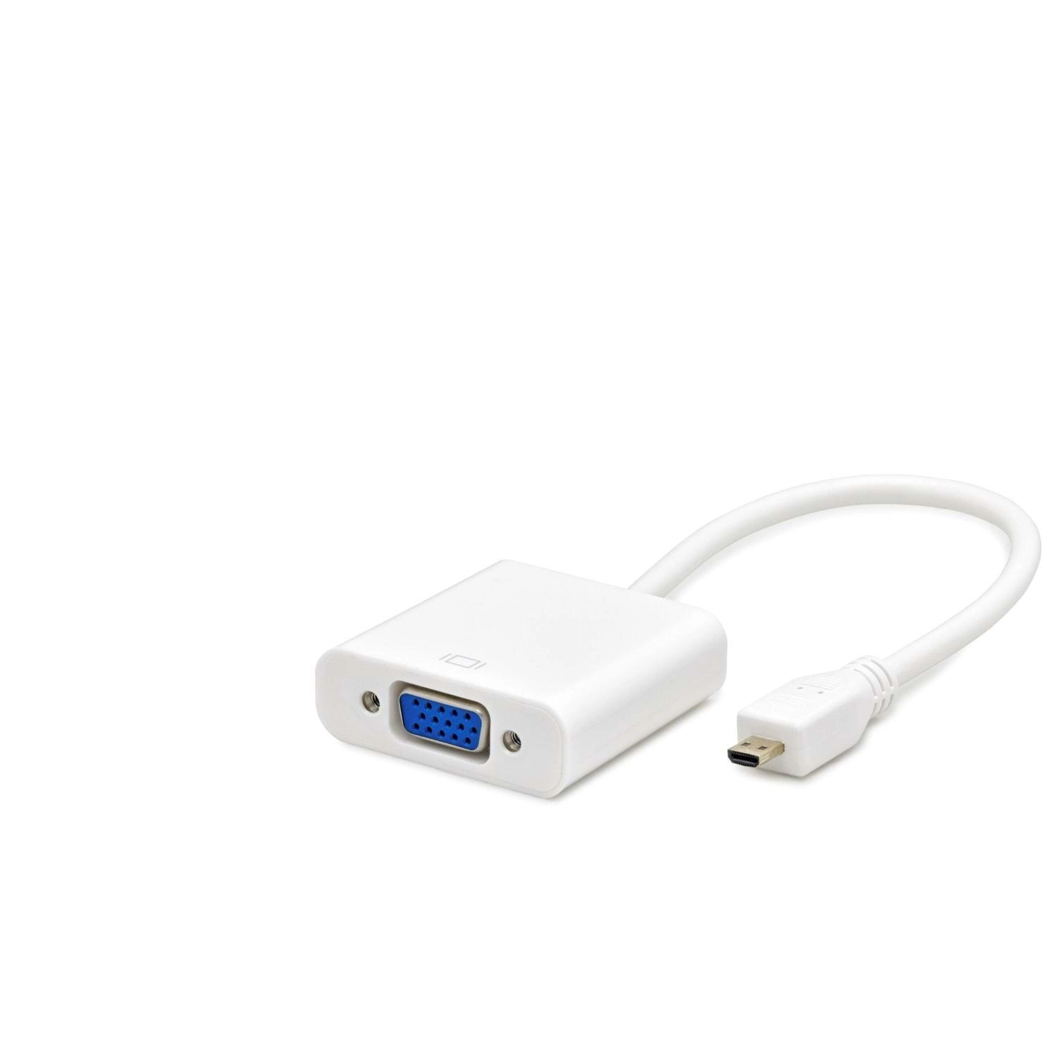 Mobil Uyumlu USB Micro VGA Dönüştürücü Beyaz 1080p