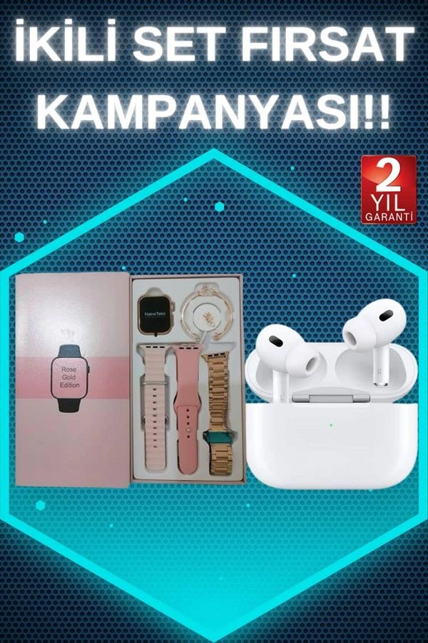 Kadın Akıllı Saat 3 Kordonlu Pembe AMOLED Ekran ile