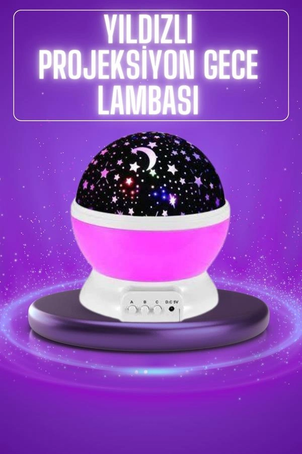 Etkileyici Renkli Gece Lambası 360 Derece Projeksiyon