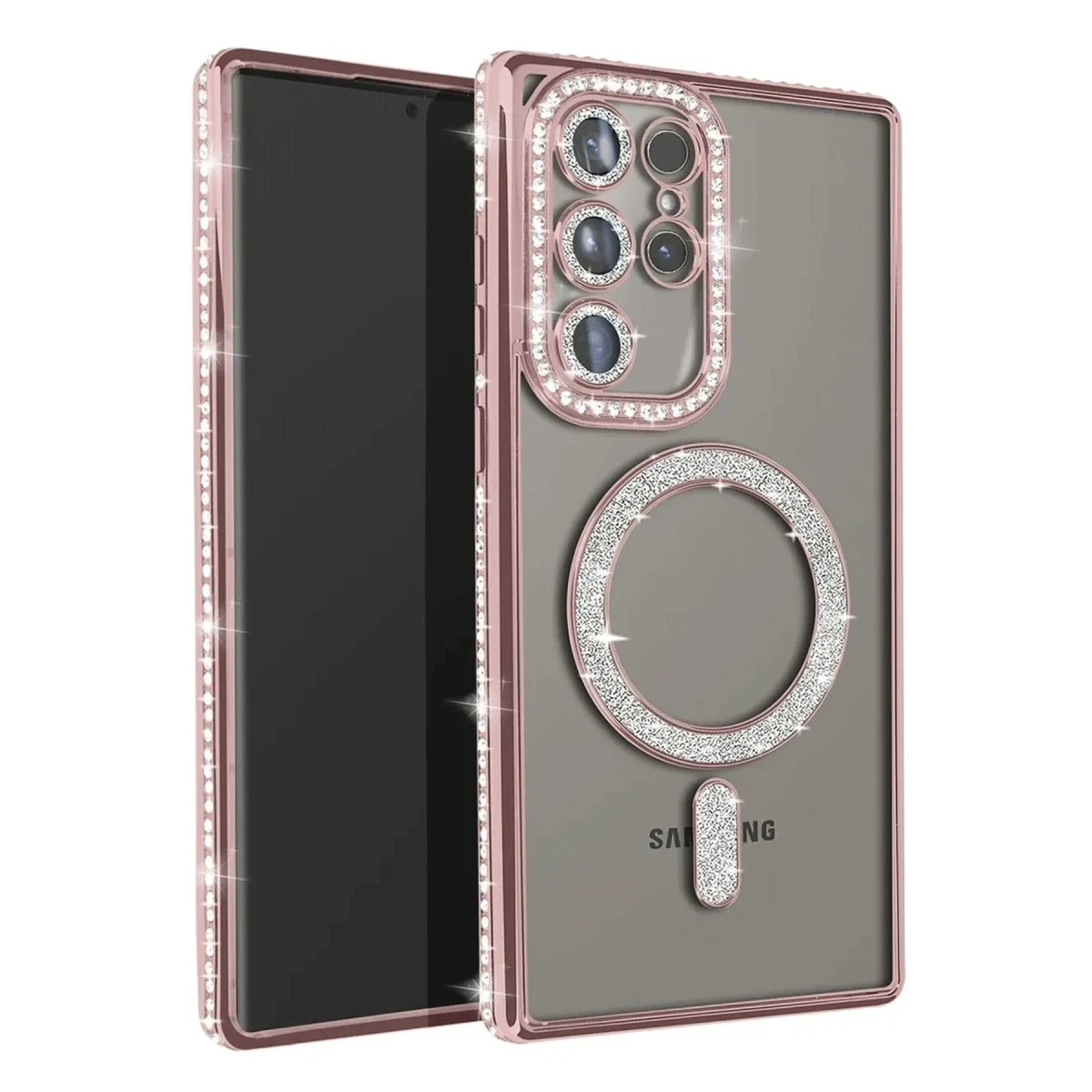 Samsung Galaxy S23 Ultra Joke Simli Magneticsafe Kılıf - Pembe