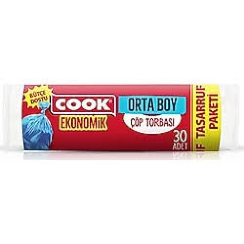 COOK EKO ORTA ÇÖP POŞETİ MAVİ 55*60 CM 30 LU