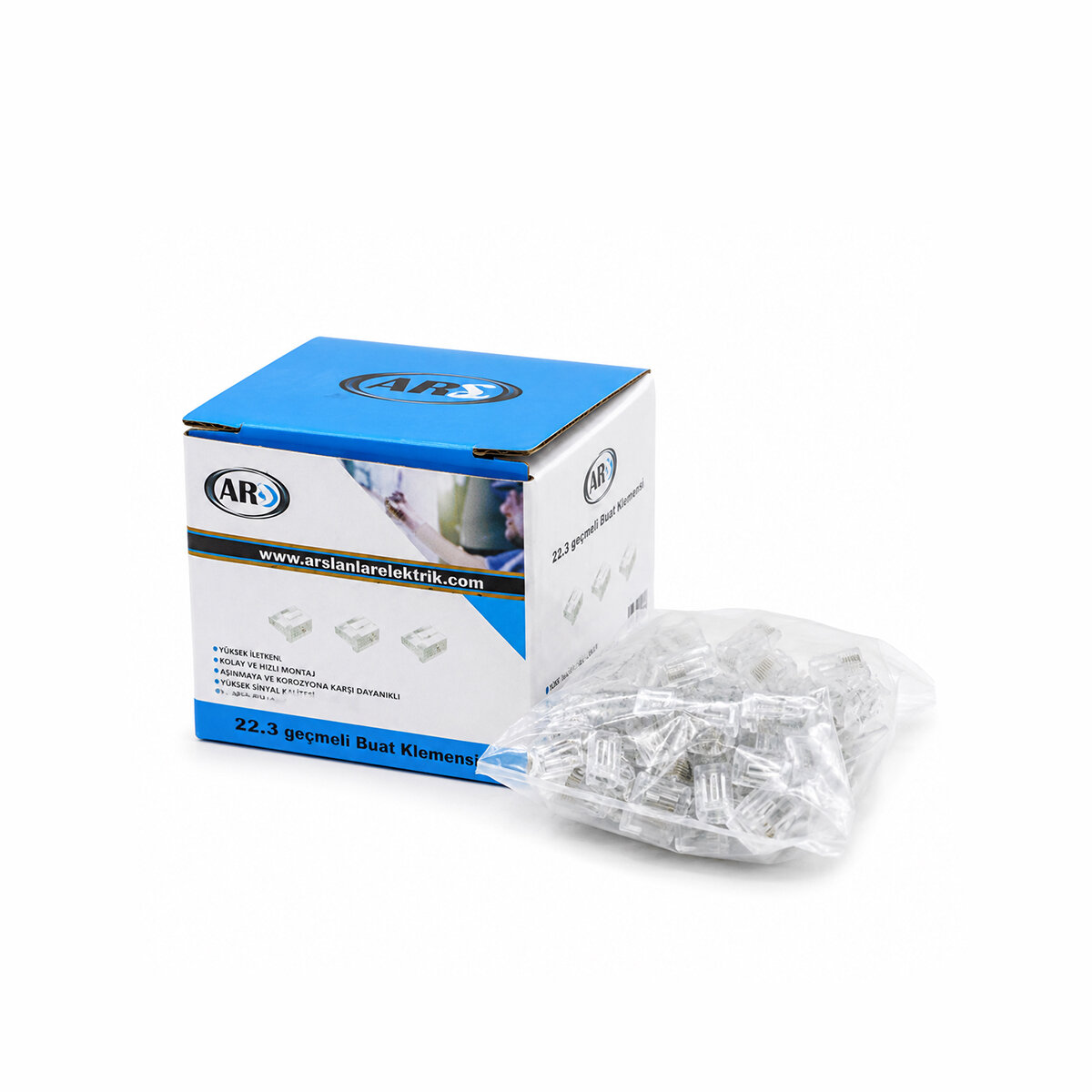 100 Adet 2Lİ 2X2.5 Kablo Geçmeli Mandallı Buat Klemensi