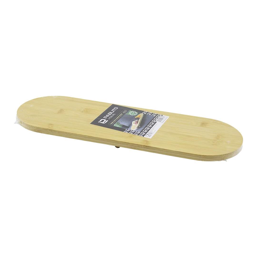Oval Ahşap Bambu 3 MİNİ=1CM Ayaklı Sunum Tepsisi 15X44X1.5CM