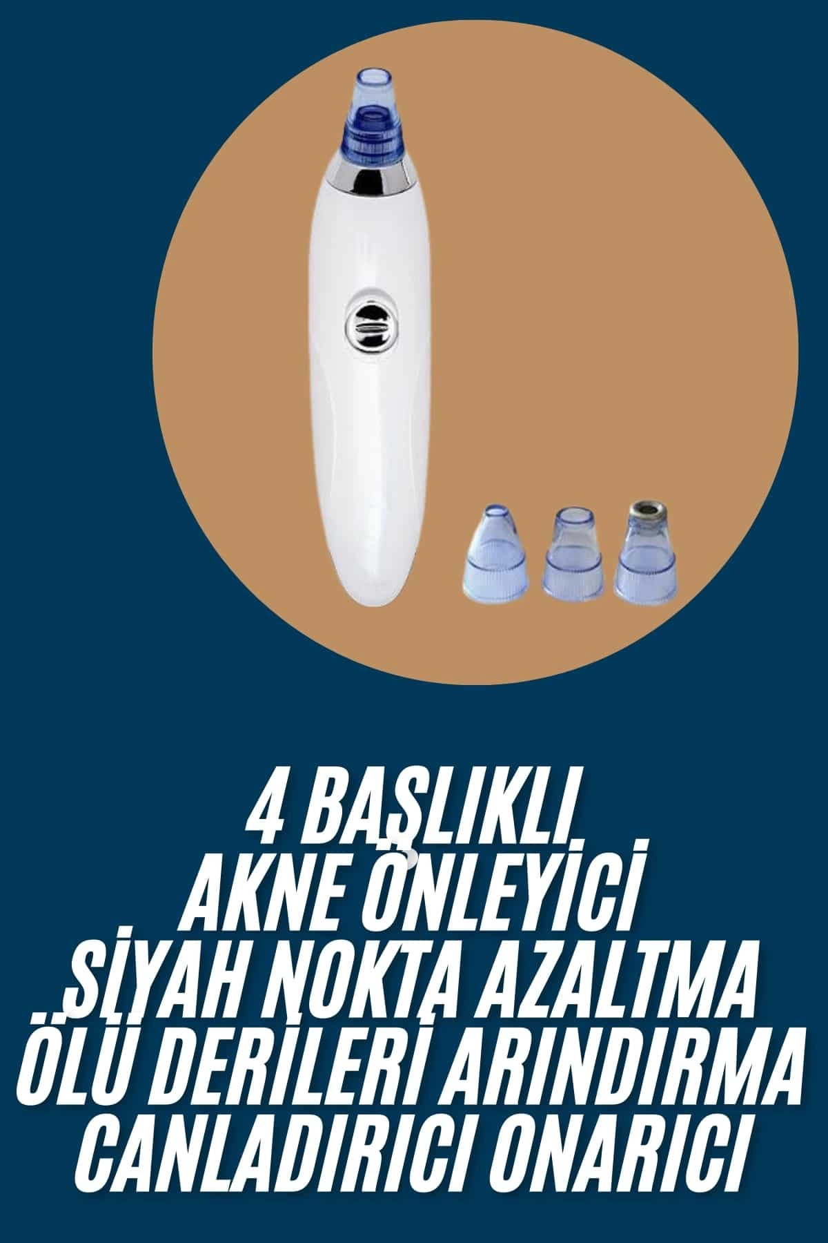 Siyah Yüz Temizleme Cihazı 4 Başlıklı Pilli Vakumlu