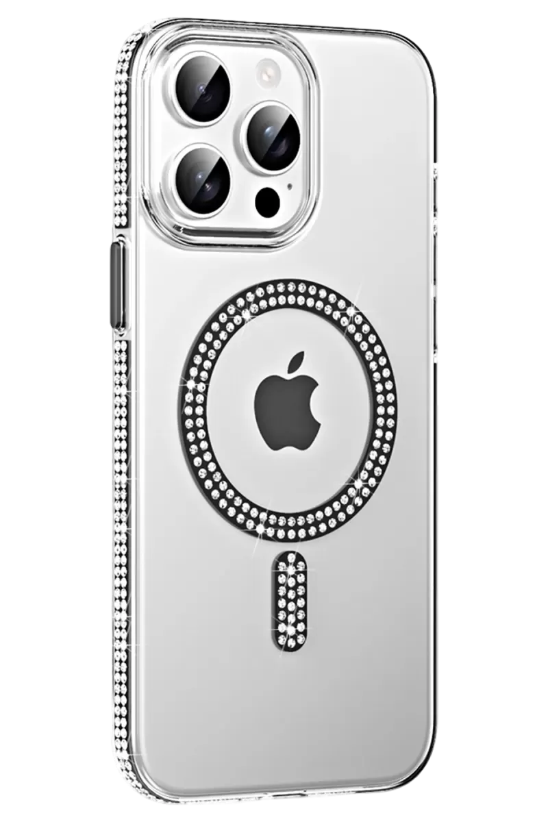 Joko Apple iPhone 15 Pro Uyumlu Move Taşlı Magsafe Kapak - Siyah