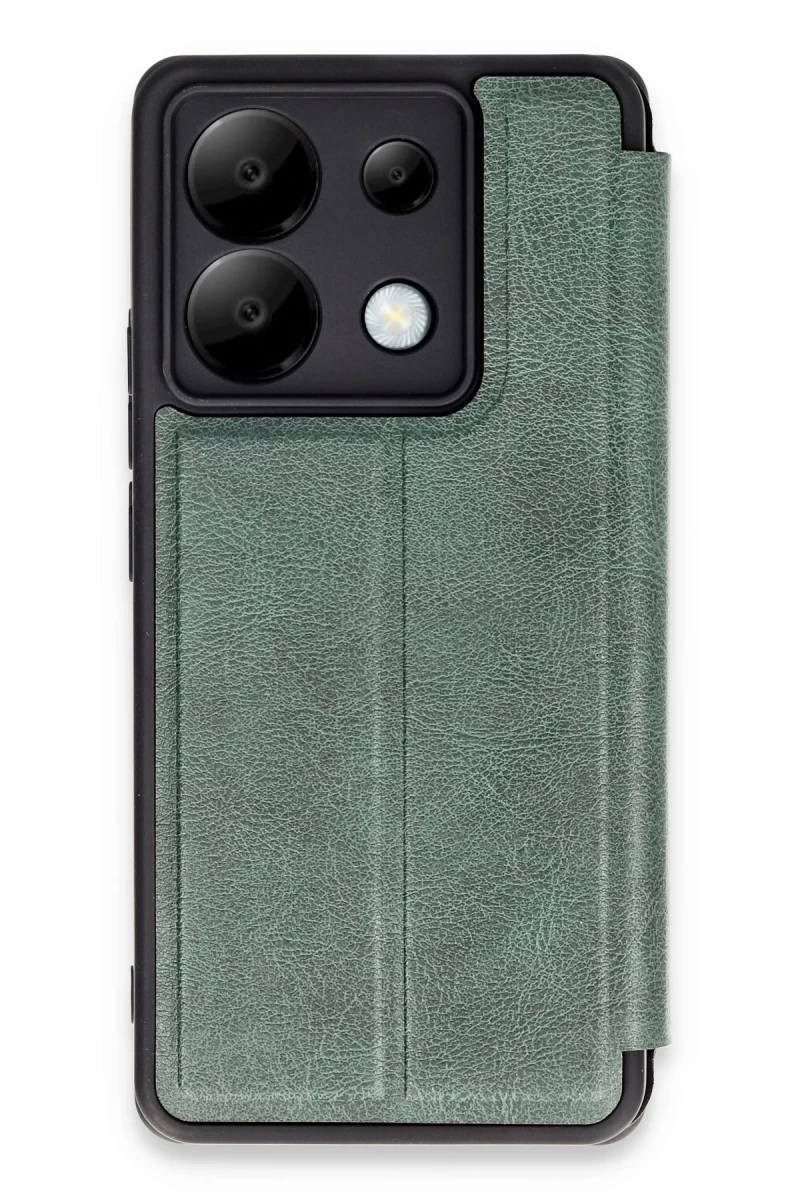 Xiaomi Redmi Note 13 Pro 5G Uyumlu Kılıf Flip Cover - Koyu Yeşil