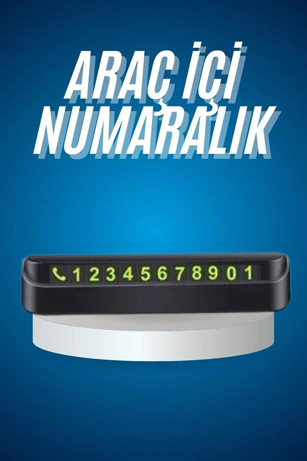 Fosforlu Araç İçi Numaratör 1 Adet Oto Cam Kartı