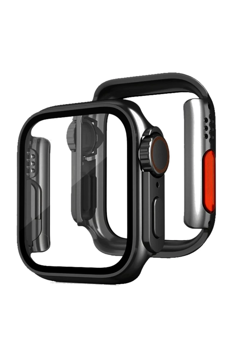 Apple Watch 40mm Uyumlu Watch 49mm Kasa Dönüştürücü ve Ekran Koruyucu - Siyah