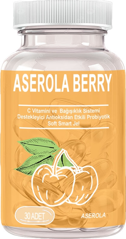 Aserola Berry: 1 Adet Aserola Ekstresi Içeren C Vitaminli Antioksidanlı Probiyotik 30LU Soft Jel Kapsüller
