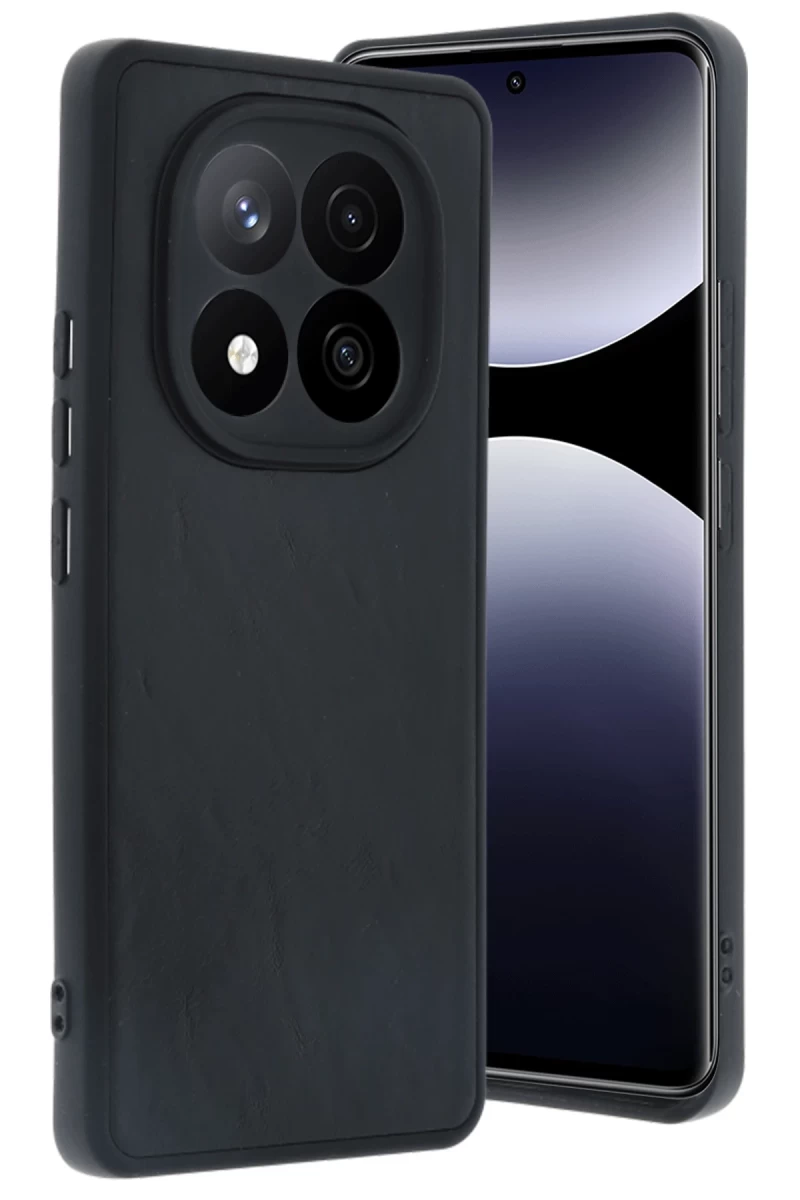 Xiaomi Redmi Note 14 Pro 5G Uyumlu Kılıf Aras Deri Kapak - Siyah