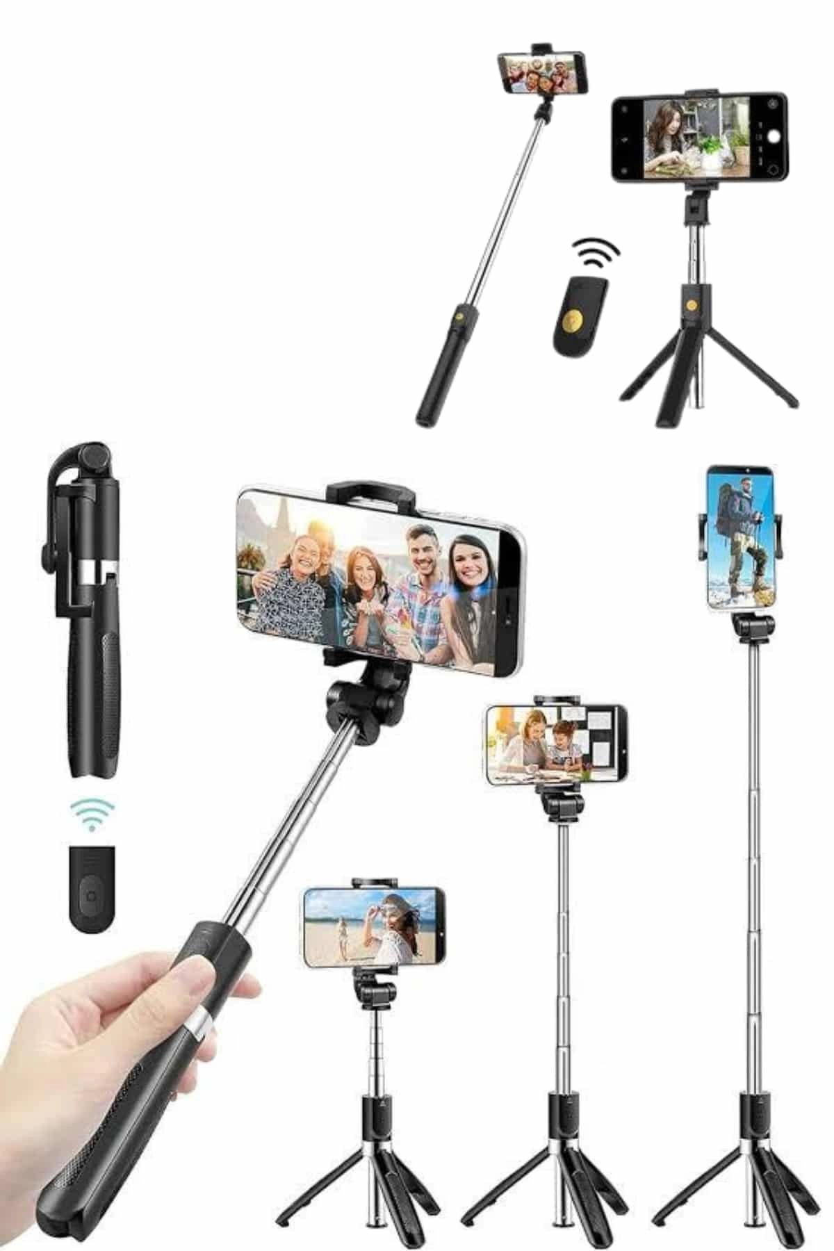 Manyetik Selfie Çubuğu Bluetooth Uzaktan Kumandalı 186 mm Tripod