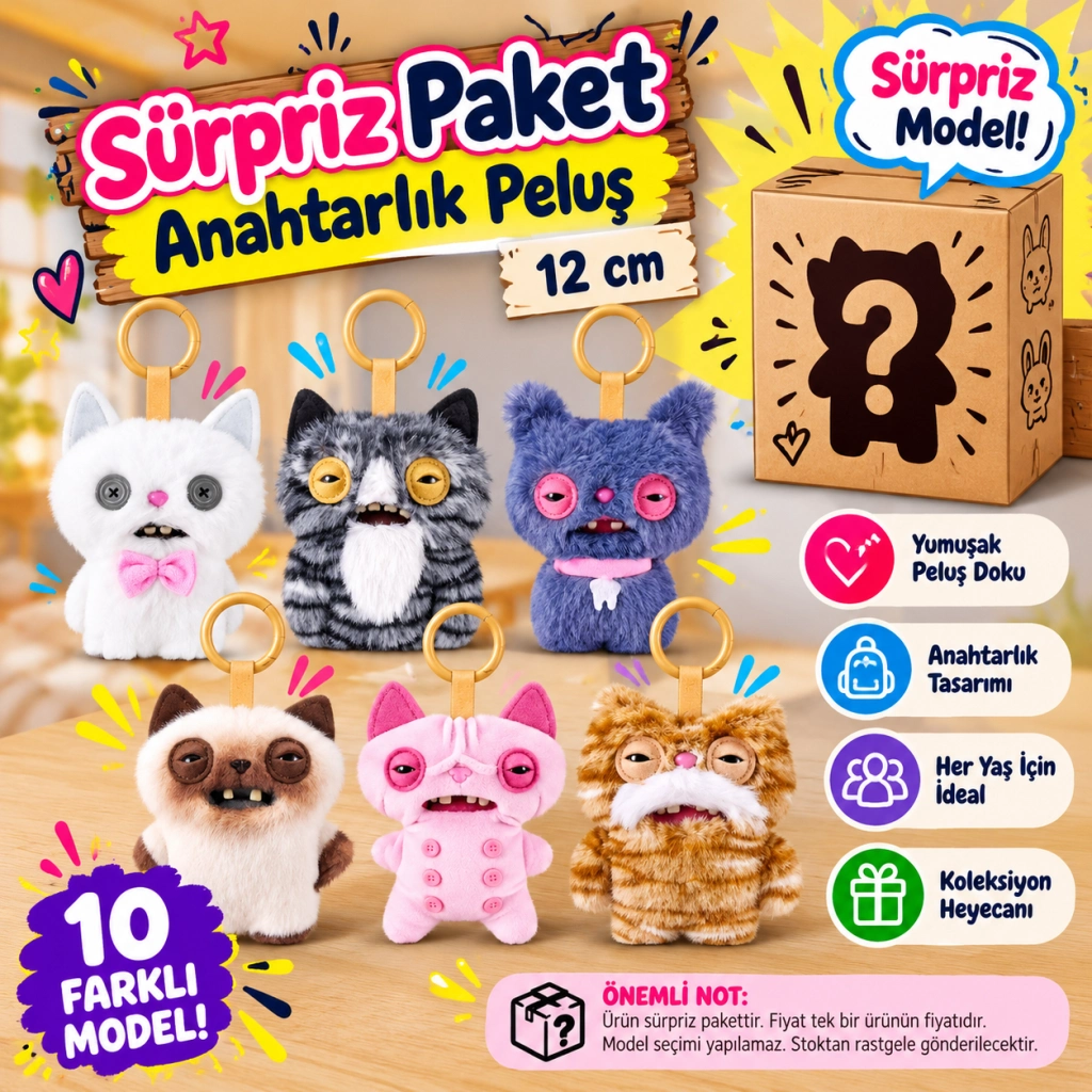 Sürpriz Tasarımlı Anahtarlık 12 cm 1 Adet