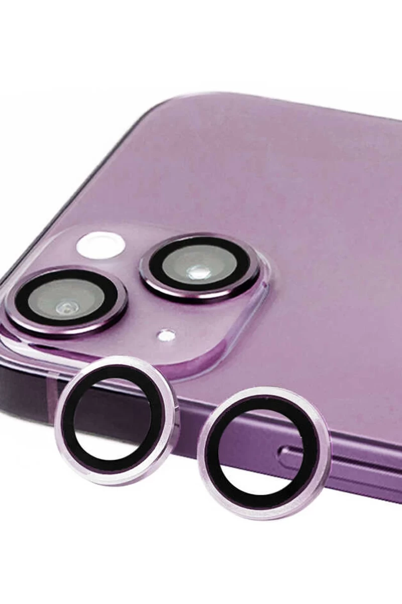 Apple iPhone 14 Plus Uyumlu Raze Metal Kamera Lens - Mor