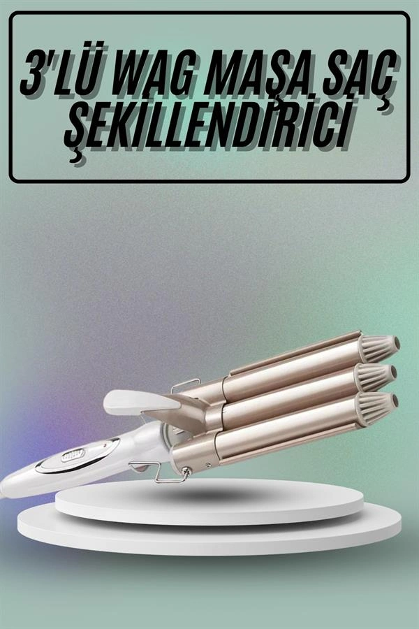 Üçlü Seramik Kaplama Saç Maşası 25 mm Dalgalar için