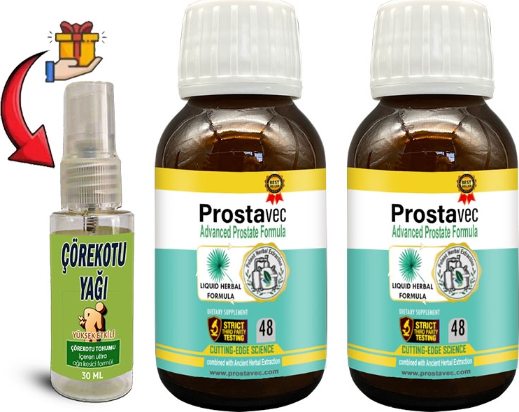 Prostavec: 2 Adet Erkeklere Özel Likit Formül 50 M Şurup + 30 ml Çörek Otu Masaj Yağı