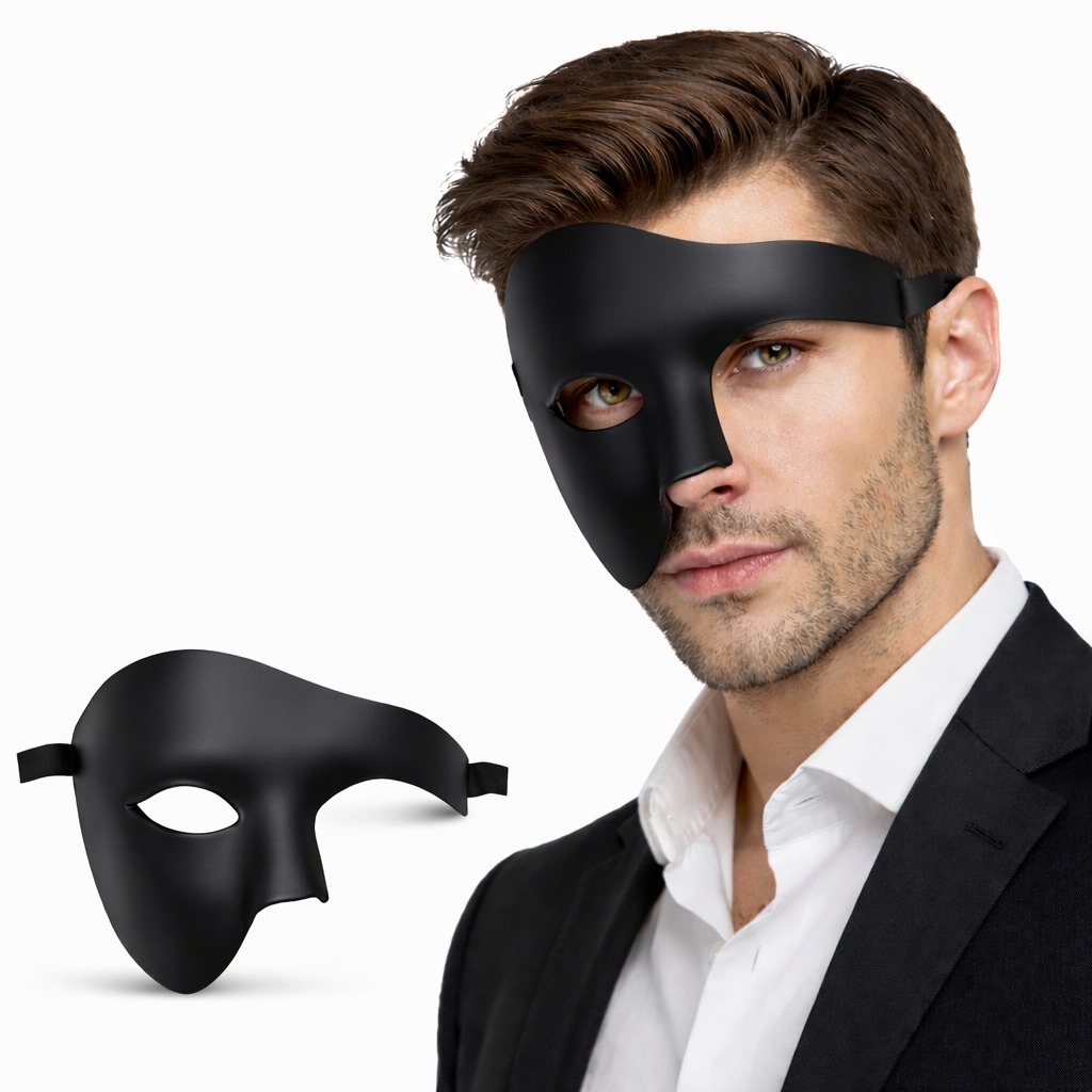 Siyah Yarım Erkek Maske ? Phantom Parti & Balo Maskesi