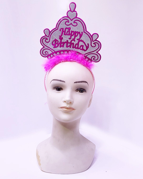 Neon Pembe Renkli Doğum Günü Tacı 24x15 cm