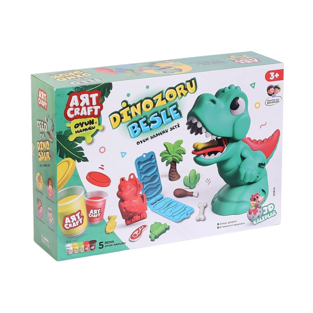 Dinozor Temalı Oyun Hamur Seti 280 Gr Çocuklar İçin