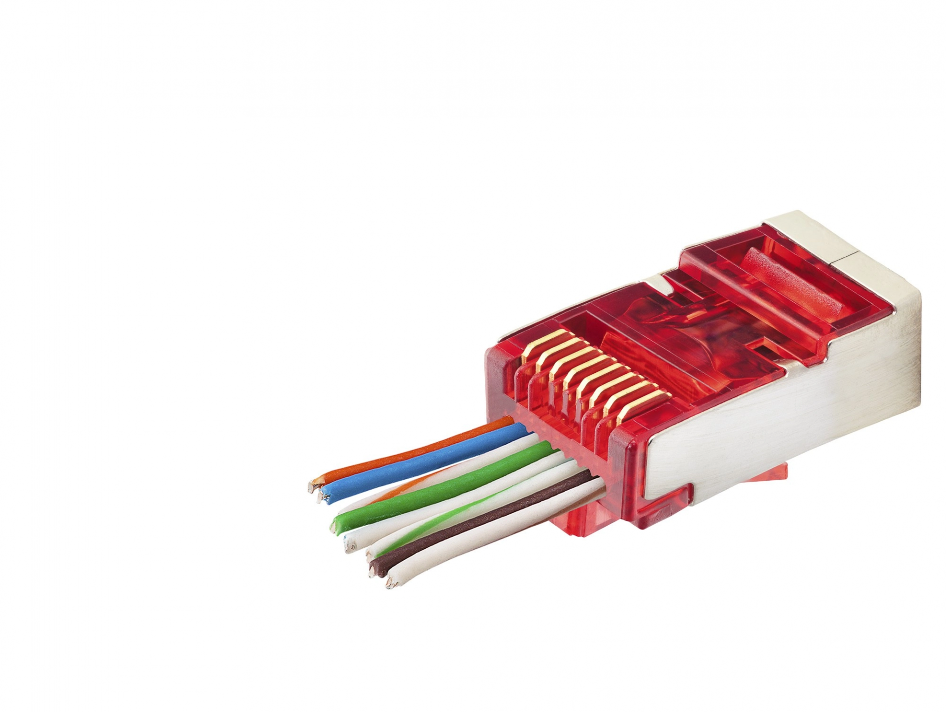 Yüksek Hızlı Cat6E RJ45 Metal Konnektör 100 Adet Kırmızı Kutu