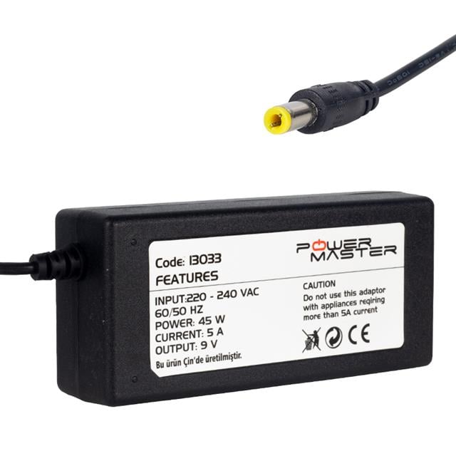 PM-13033 9 Volt - 5 Amper 5.5*2.5 Mm Uçlu Yazar Kasa / Pos Makinesi Masaüstü Adaptör