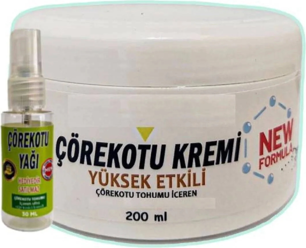Süper Çörek Otu Masaj Bakım Kremi 200 Ml+30 ml Çörek Otu Yağ ile
