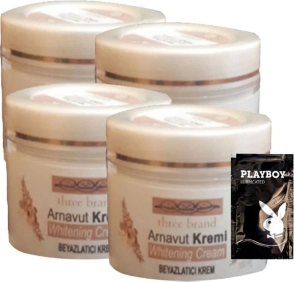 Three Brand 4lü Adet Arnavut Kremi Whitens Cream Kremi LFHX0420 100 ml + 1 Adet Jel Hediye