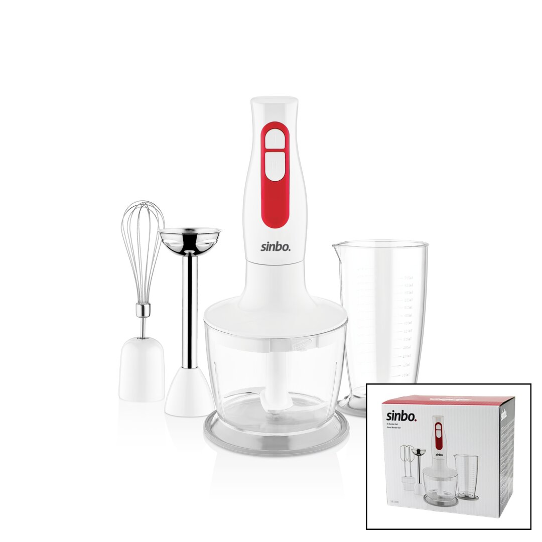 Turbo El Blender Seti Doğrayıcı- Mikser- Blender 2 Kademe Hız 600ML Hazne - 700ML Ölçü Kabı SHB-3100S