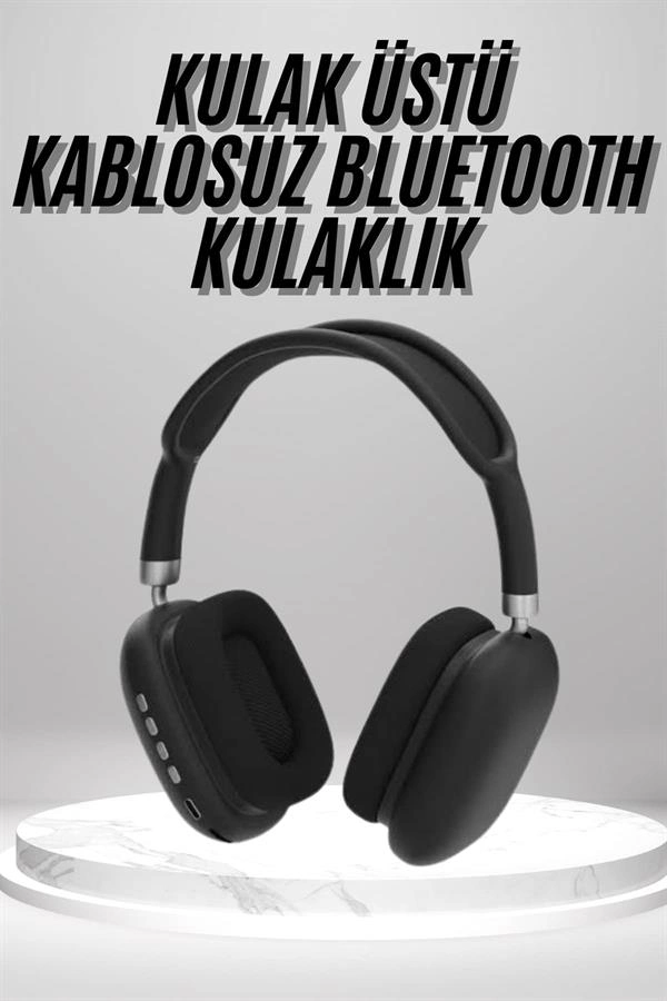 Kablosuz Bluetooth Kulaklık Yumuşak Süngerli SD Kart Girişli